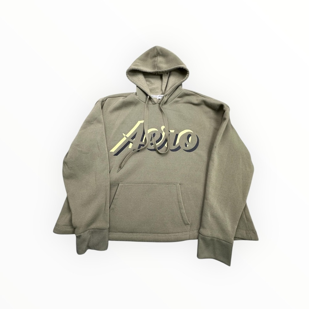 Aeropostale‎ Sport Mens 2X Olive Green Graphic Hoodie Fleece Sweatshirt 3324